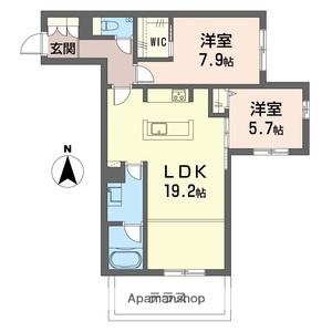 デア グランツ(2LDK/1階)の間取り写真