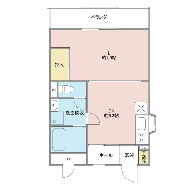 大分GSビル(ワンルーム/4階)の間取り写真