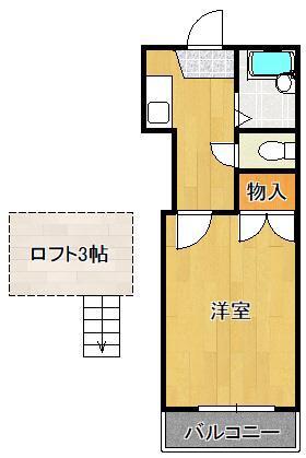 オアシス菅原(1K/2階)の間取り写真