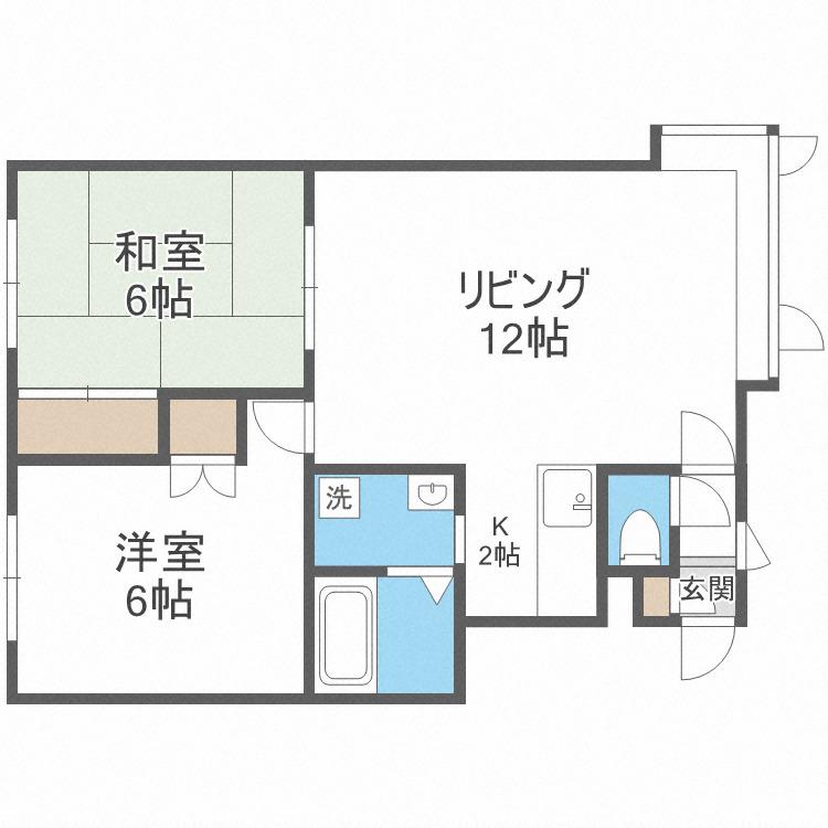 ポートサイド38(2LDK/2階)の間取り写真