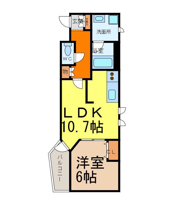AHマンション泉(1LDK/6階)の間取り写真