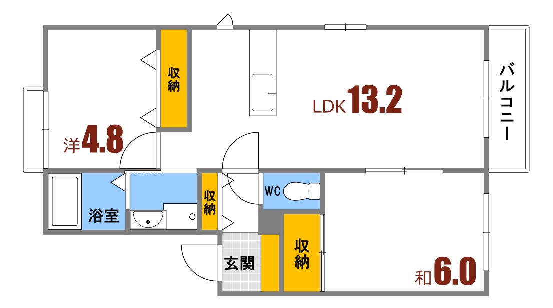 EFFECT府中(2LDK/1階)の間取り写真