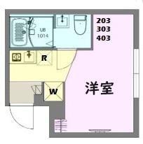 オルタンシア大宮(ワンルーム/4階)の間取り写真