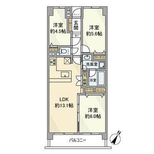 中野方南町グランドハイツ(3LDK/4階)の間取り写真