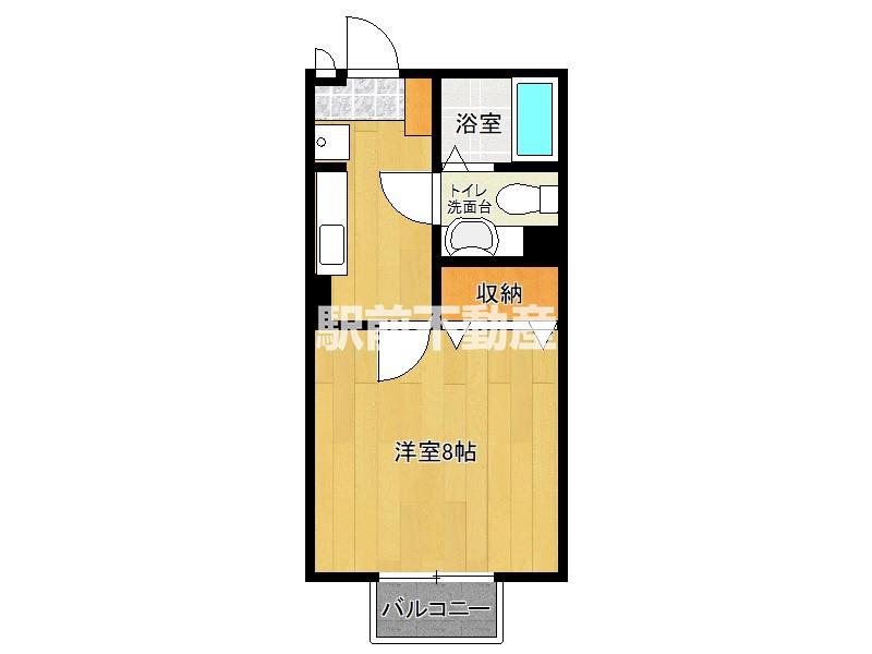 ヴェルデ西田代A(1K/1階)の間取り写真