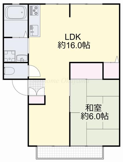 サングレース(1LDK/2階)の間取り写真