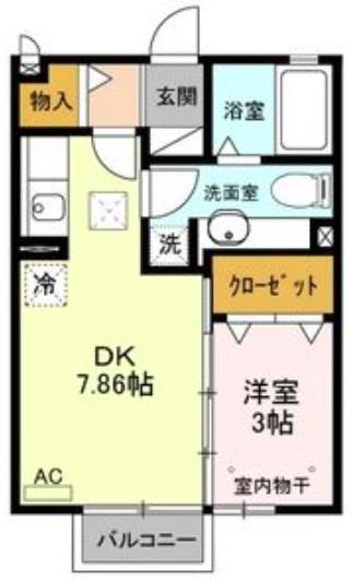 ニュービラーズ(1LDK/1階)の間取り写真