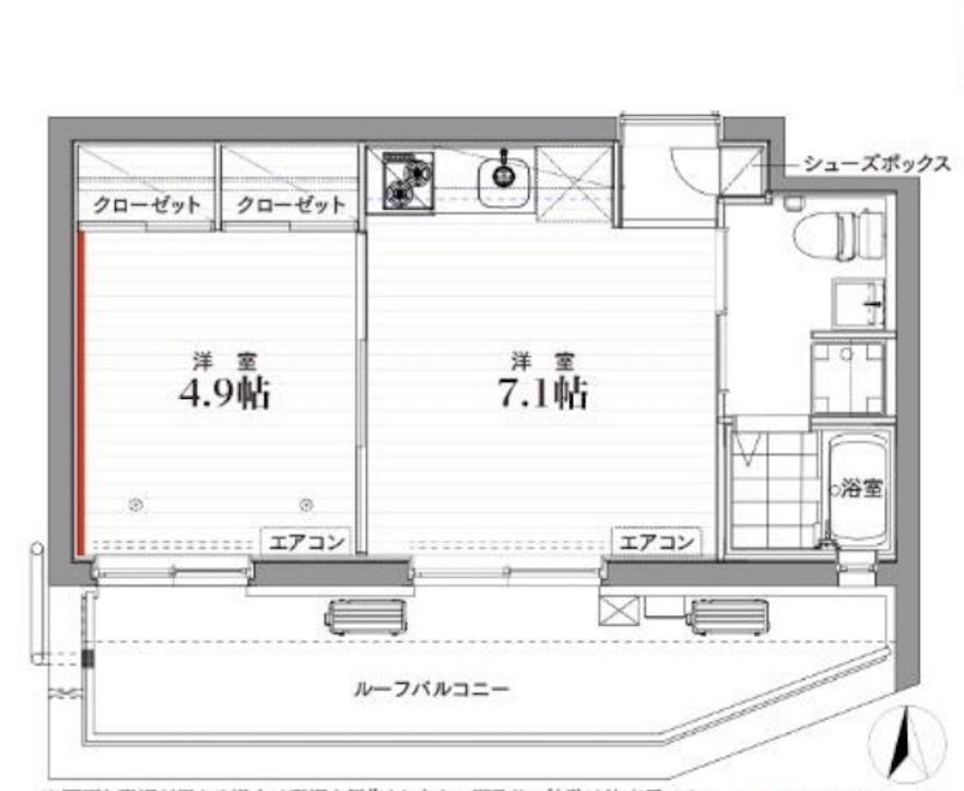 ココキューブ蒲田(1DK/4階)の間取り写真
