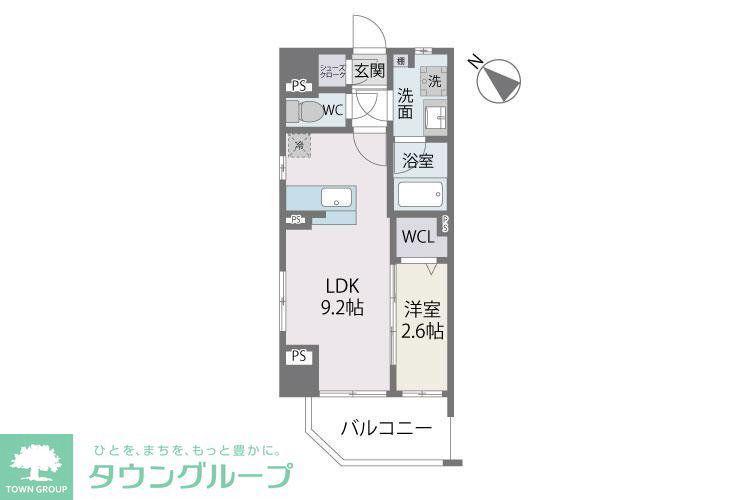 BLANCCIEL六本松(1LDK/4階)の間取り写真