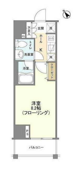 CASA SPLENDIDO 麻布仙台坂 カーサスプレンディッド麻仙台(1K/6階)の間取り写真