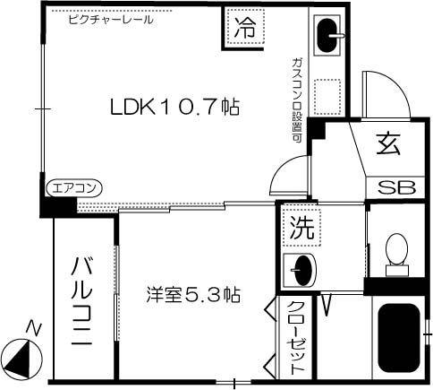 ブランブルジュ(1LDK/1階)の間取り写真