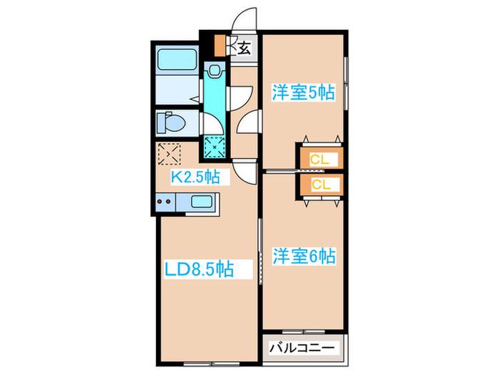 グランイースト真栄(2LDK/4階)の間取り写真