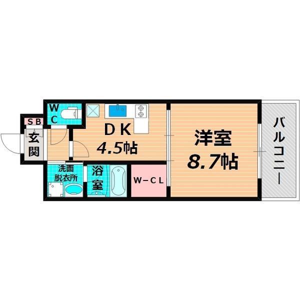 レクシア鶴見(1DK/5階)の間取り写真