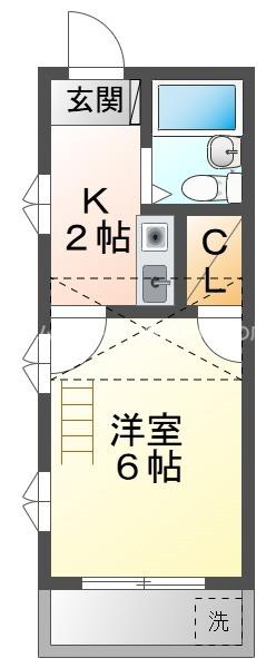 アーバンライフ東郷町(1K/1階)の間取り写真
