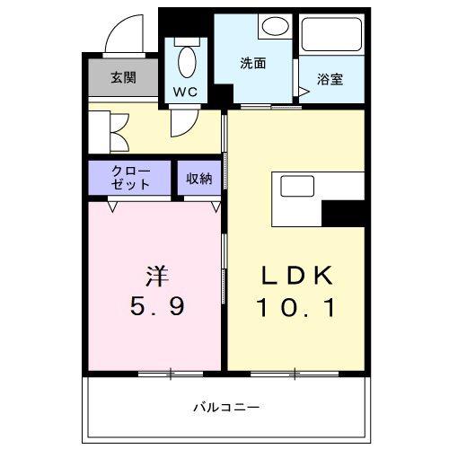 LA LUCE(1LDK/1階)の間取り写真
