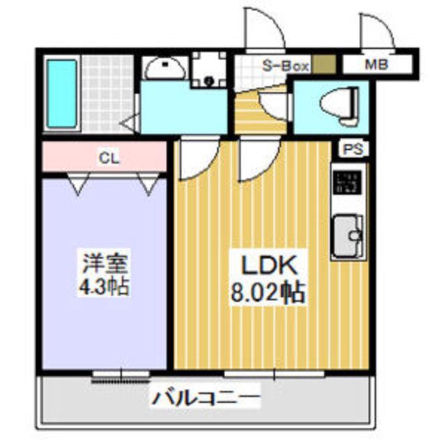 KTIレジデンス上桂(1LDK/1階)の間取り写真