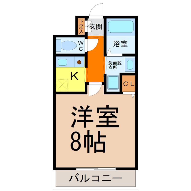 キャノンピア鶴舞(1K/5階)の間取り写真