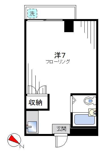 エクセレント第2(ワンルーム/3階)の間取り写真
