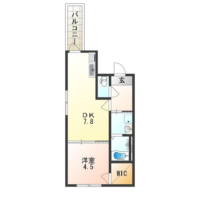 フジパレス新深江VII番館(1DK/1階)の間取り写真