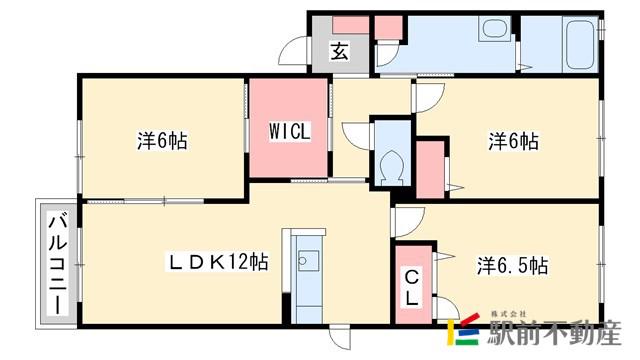 シャトーグレイスB棟(3LDK/2階)の間取り写真