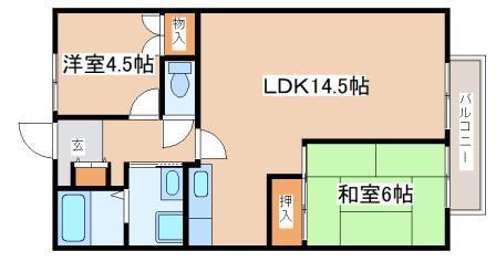 ハイツパルテール(2LDK/1階)の間取り写真