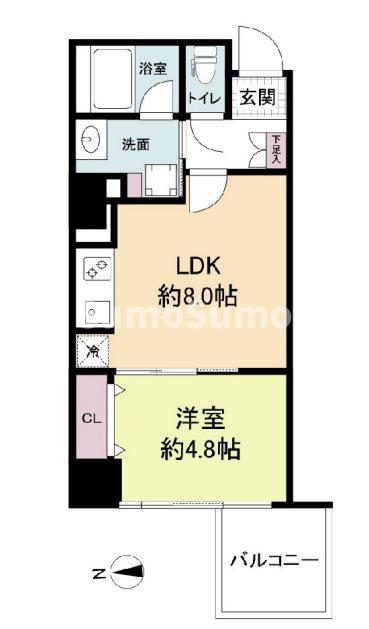 RISING MAISON 本町橋(1LDK/5階)の間取り写真