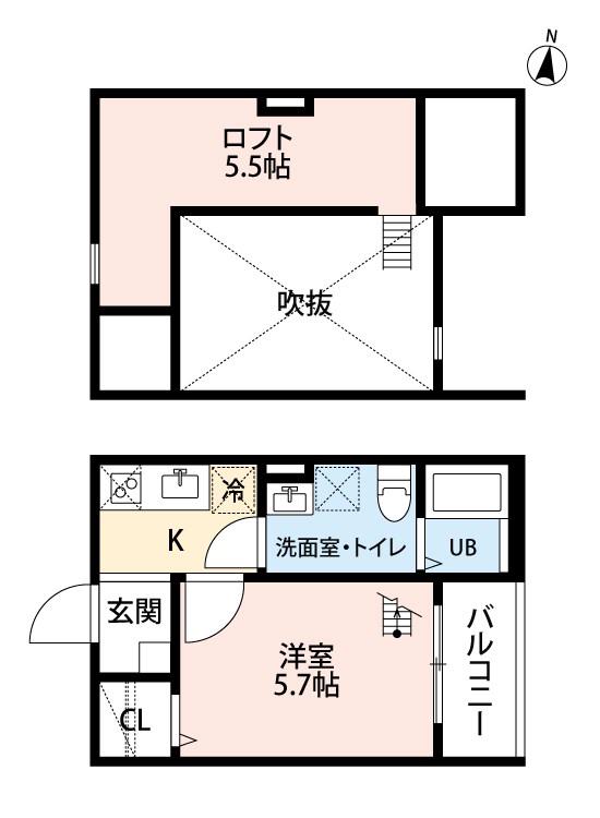 PASTOSO K (1K/1階)の間取り写真
