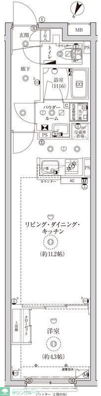 CREATIF池袋(1LDK/3階)の間取り写真