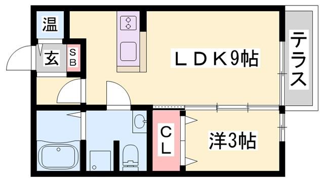 石がけ五番館(1LDK/1階)の間取り写真
