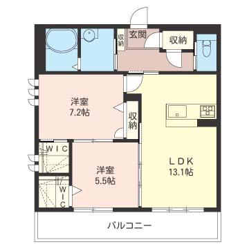GARDEN TERRACE(2LDK/1階)の間取り写真