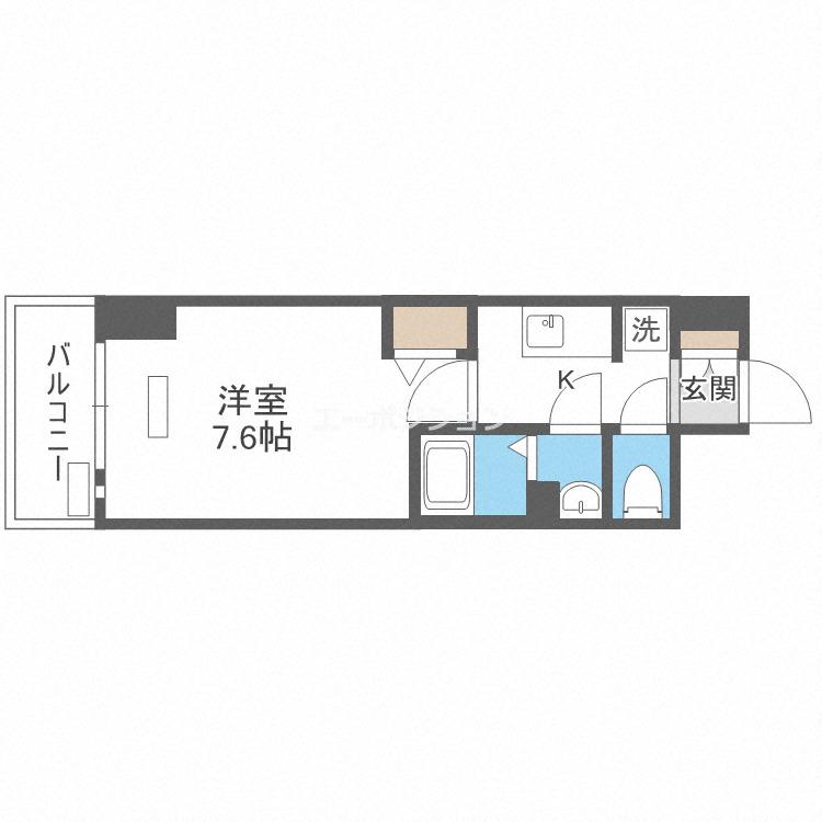 ララプレイス難波ガルデン(1K/15階)の間取り写真