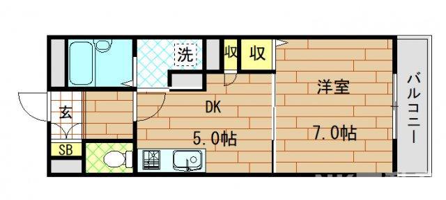 メルシィ2000(1DK/7階)の間取り写真