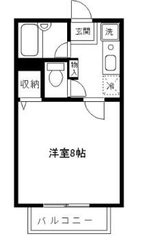 サンライズ船越(1K/2階)の間取り写真