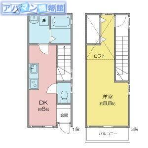 サンフラウア(1DK/1階)の間取り写真