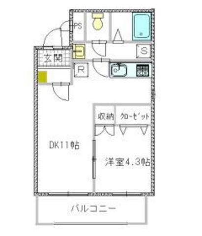 ジューンベリー(1LDK/3階)の間取り写真