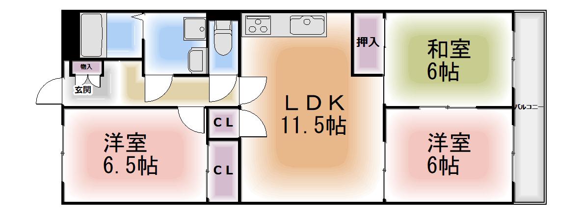 フローリア御器所(3LDK/5階)の間取り写真