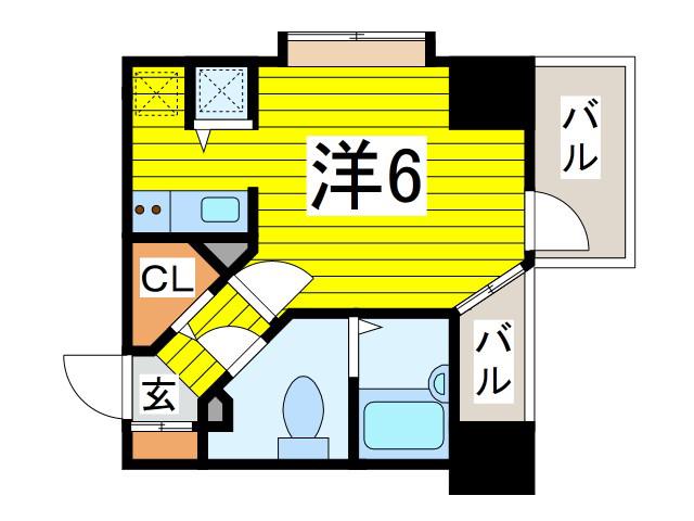 BPRレジデンス蕨(ワンルーム/3階)の間取り写真