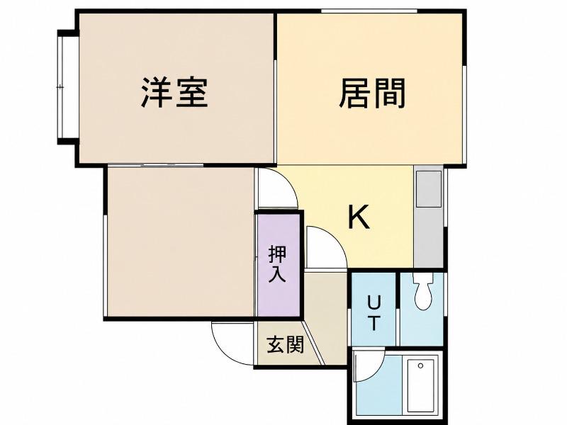 平岸3条ハイム(2LDK/1階)の間取り写真
