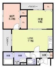 フォレストクリエオーレ大蔵海岸(1SLDK/1階)の間取り写真