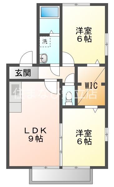 シャトレーヌB棟(2LDK/1階)の間取り写真