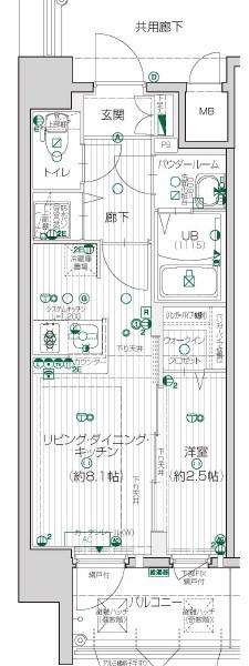 エスリード ザ・レガリア新栄ALTAIER(1LDK/4階)の間取り写真