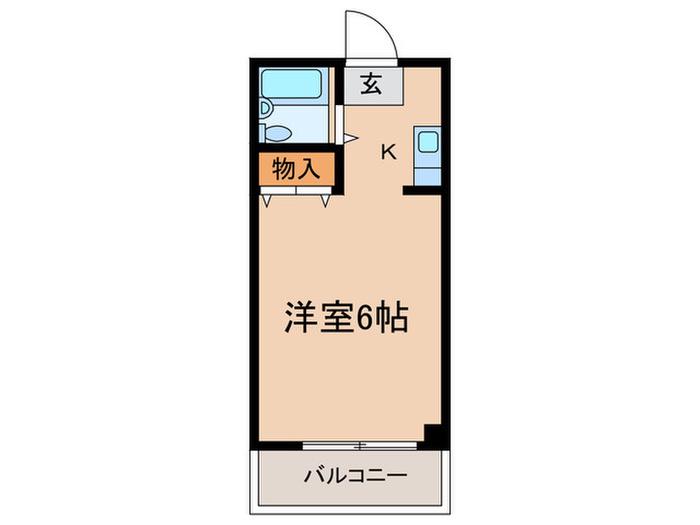 ハイツ稲岡(ワンルーム/4階)の間取り写真