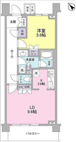 ブローテ大倉山(1LDK/3階)の間取り写真