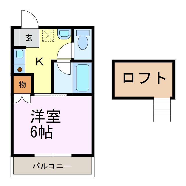 東武日光線 新古河駅 徒歩24分 2階建 築35年(1K/2階)の間取り写真