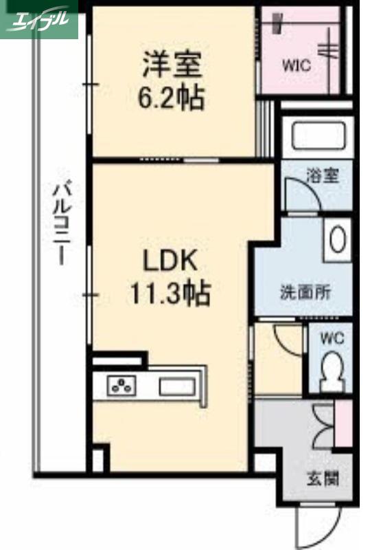 フェリシエール(1LDK/2階)の間取り写真