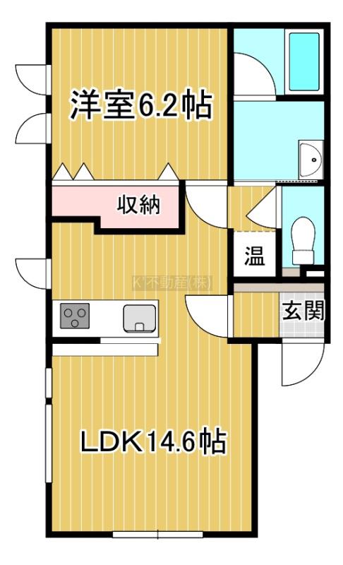 プリマードはまなすII(1LDK/2階)の間取り写真