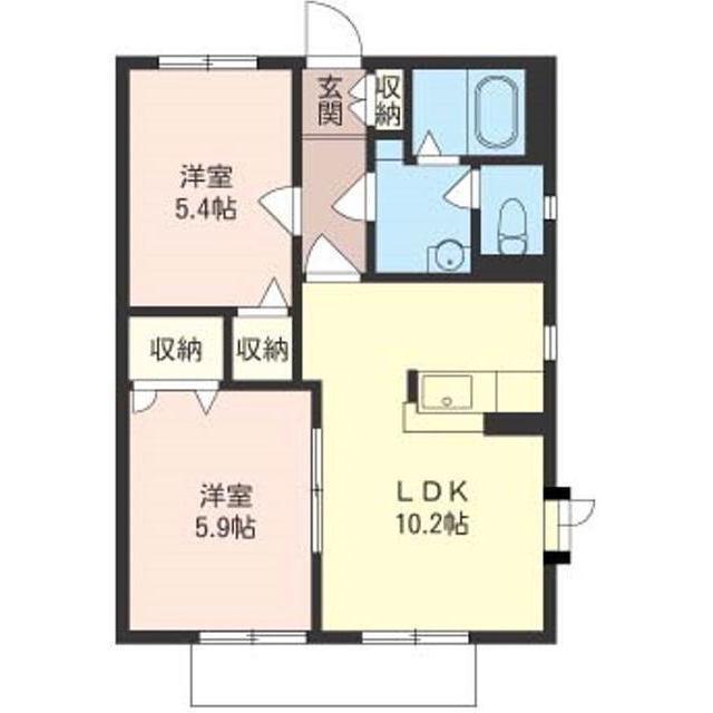 エクセルC(2LDK/2階)の間取り写真