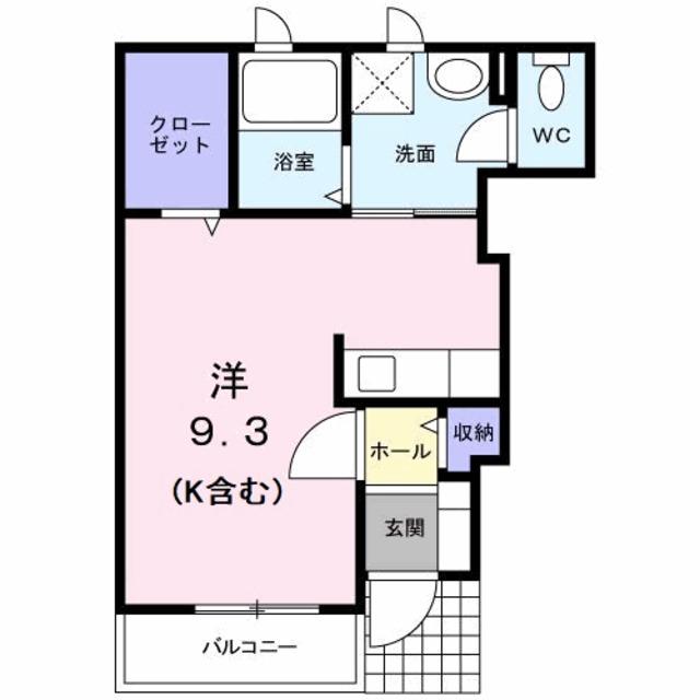 サウザンコートA(ワンルーム/1階)の間取り写真
