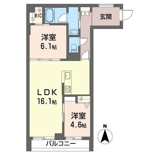 クリスフォート(2LDK/3階)の間取り写真