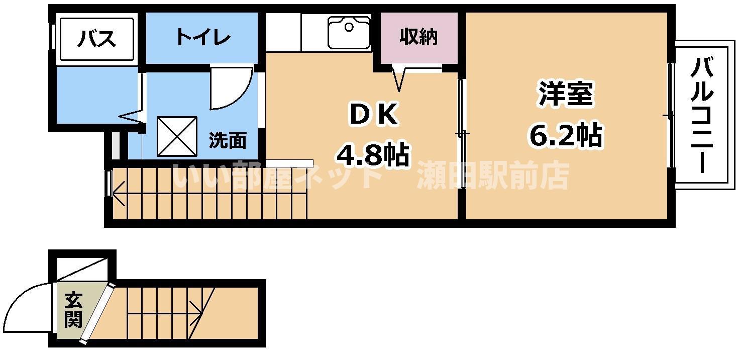 パル151(1DK/2階)の間取り写真